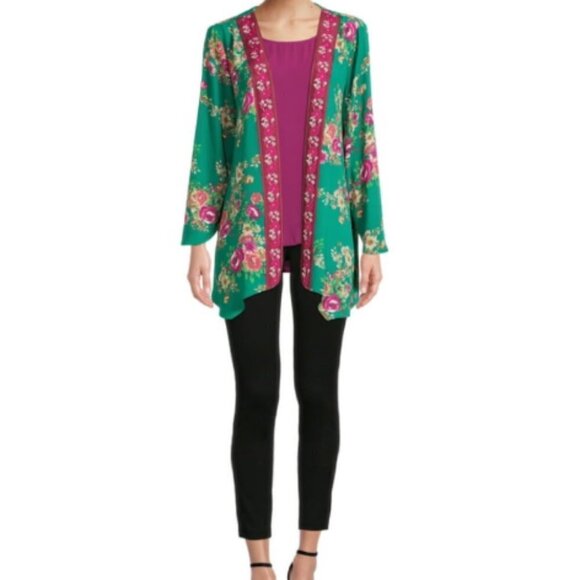 The Pioneer Woman Open Front Cardigan Floral Sheer Lightweight Sz XXL/XXXL - Picture 1 of 9